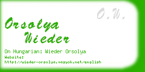 orsolya wieder business card